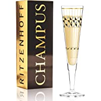 RITZENHOFF 1070272 Champus - Copa de champán (cristal- 205 ml)- color dorado y negro